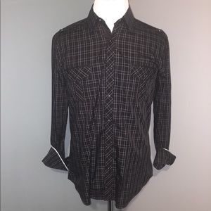 7 Diamonds brown/black/blue dress shirt